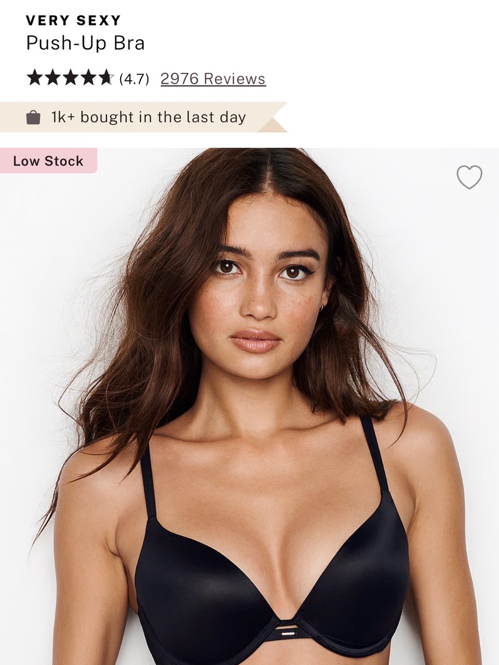 Victoria Secret Black Very Sexy Push up Bra 32B